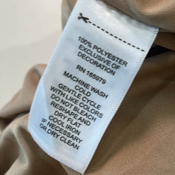 Cupio Boho Smocked Ikat Midi Dress Tiered Flowy V Neck Brown Tan XL NWT - Picture 16 of 16